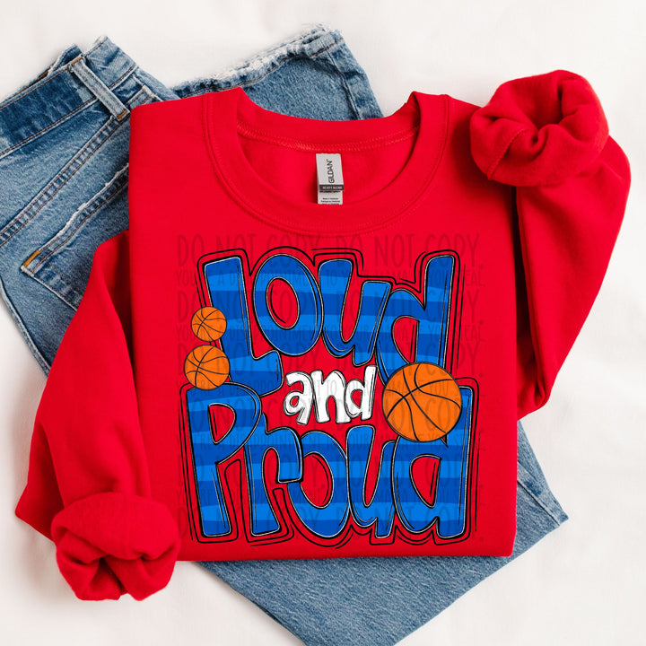 LOUD AND PROUD DOODLE BASKETBALL ROYAL BLUE