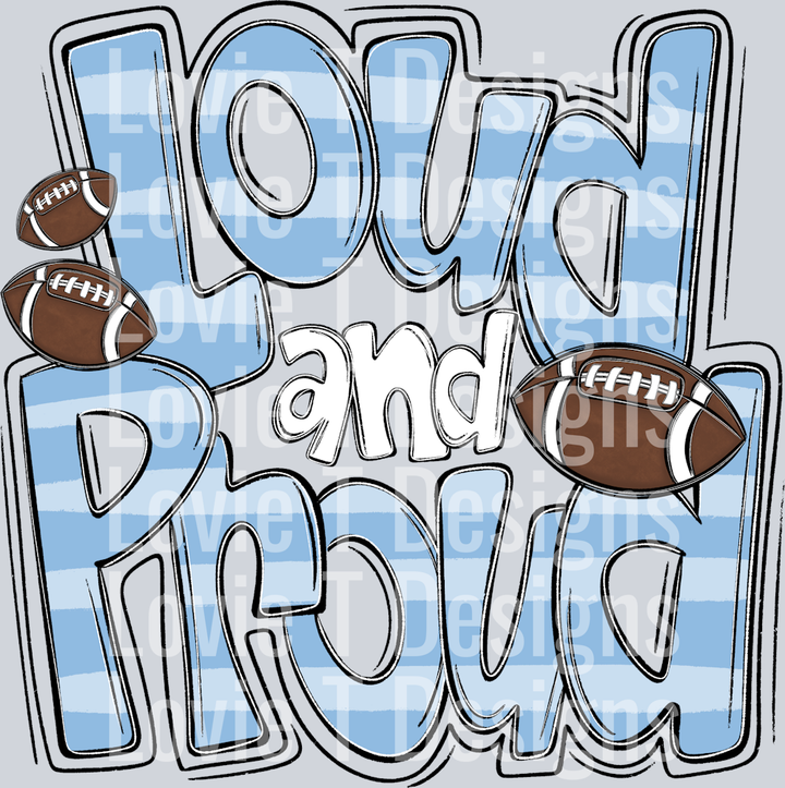 Loud and Proud Doodle Carolina Blue