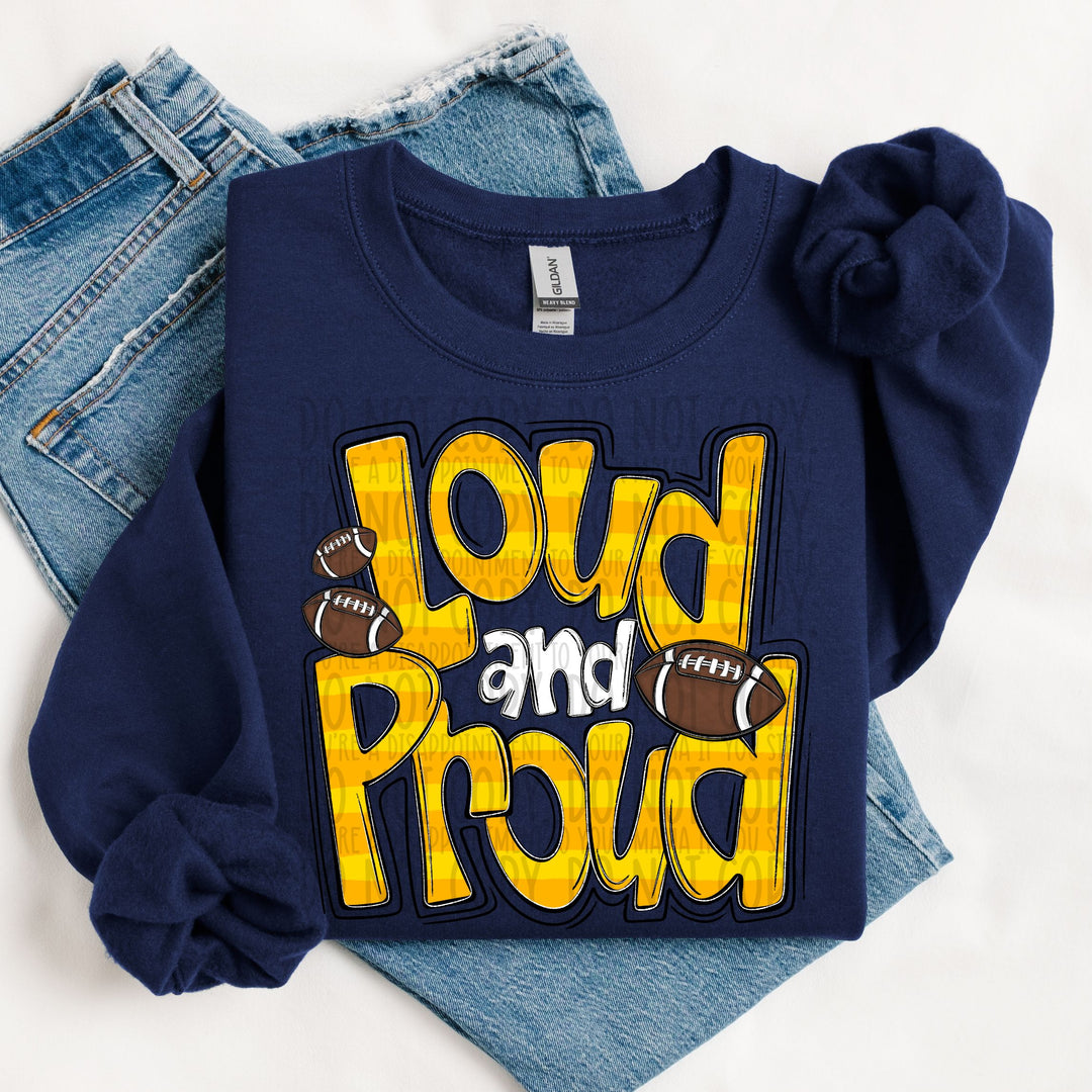 LOUD AND PROUD DOODLE FOOTBALL ATH GOLD