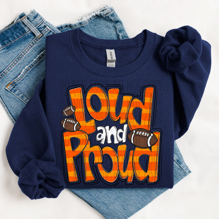 LOUD AND PROUD DOODLE FOOTBALL ORANGE