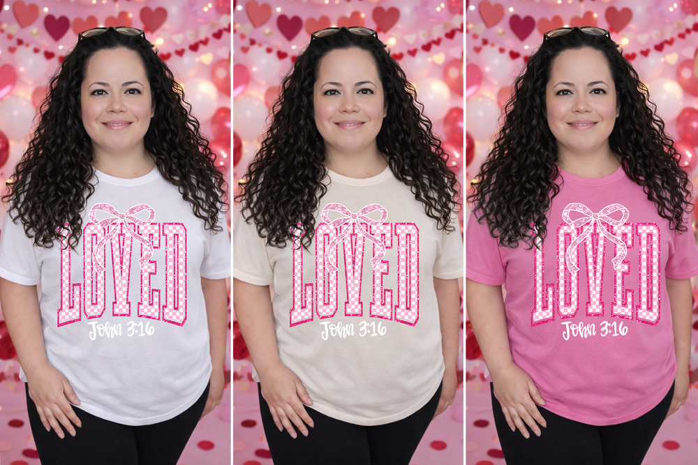 Loved John316 Light Pink DTF transfer design – image 1