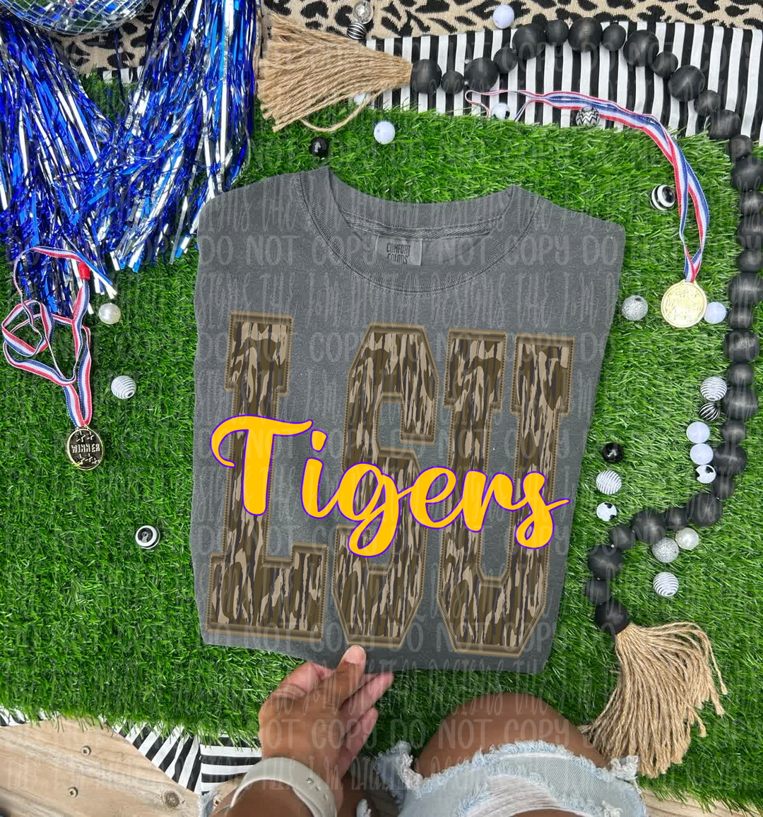 LSU WOODLAND CAMO INITIALS