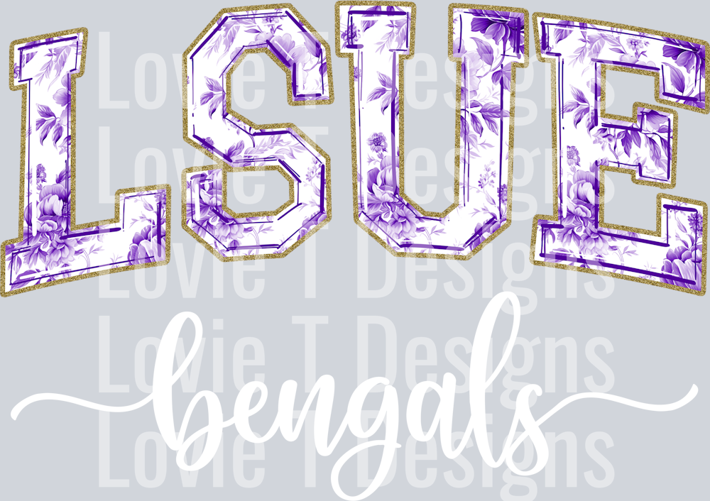 LSUE BENGALS PURPLE TOILE