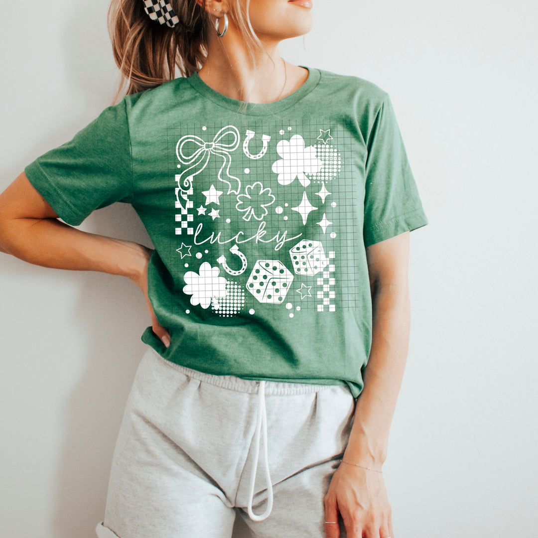 Lucky Collage White St. Patrick's Day DTF transfer design