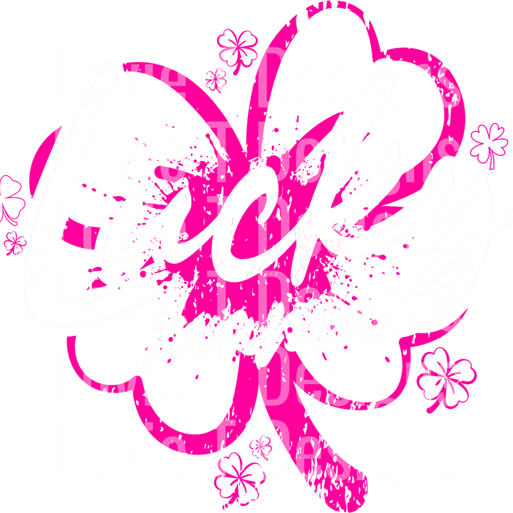 lucky mama pink white SPLATTER