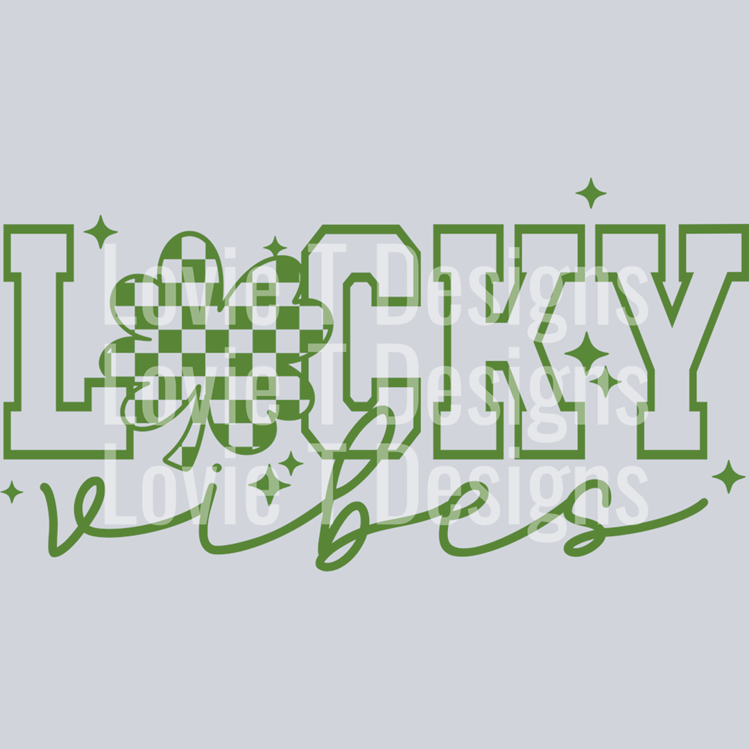 Lucky Vibes Single Color Green – DTF Transfer