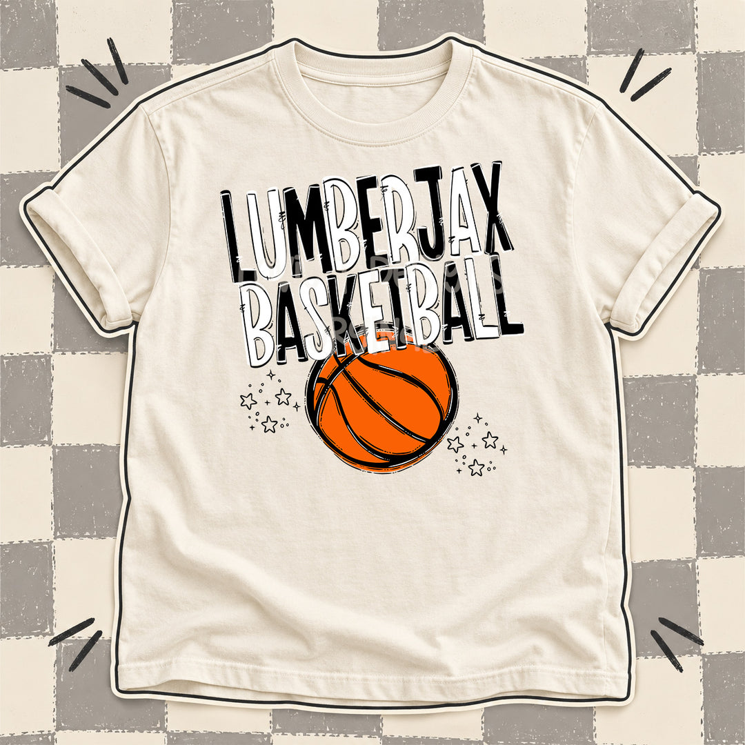 Lumberjax Black White Team Go Basketball Mascots DTF transfer