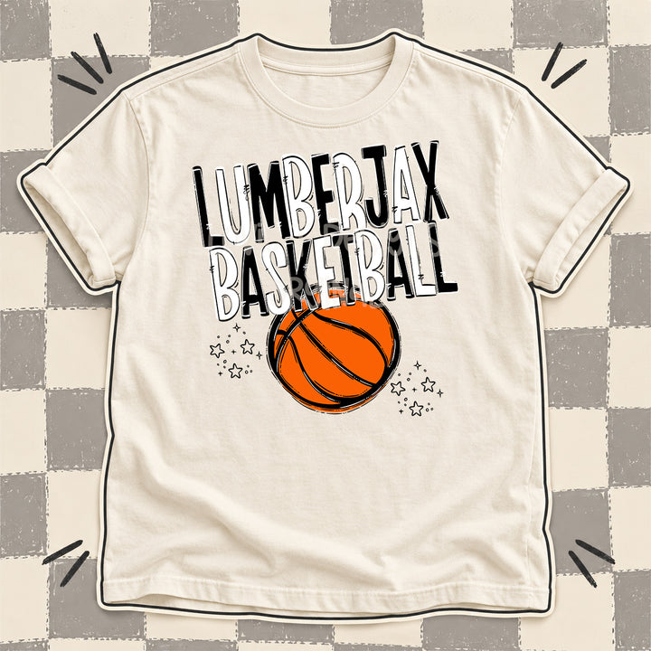 Lumberjax Black White Team Go Basketball Mascots DTF transfer