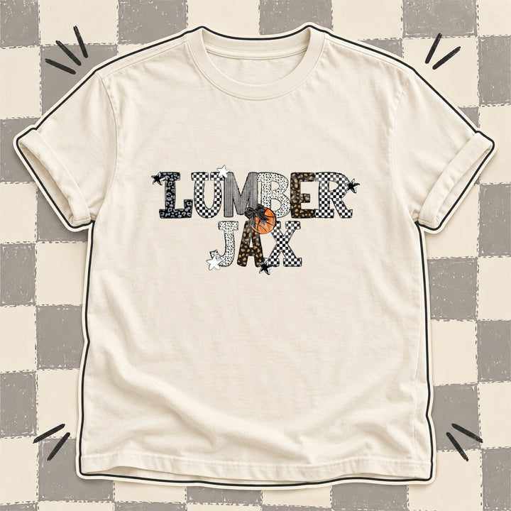 Lumberjax Black White Mixed Doodle Basketball Mascots – Mascot Colors DTF transfer mockup