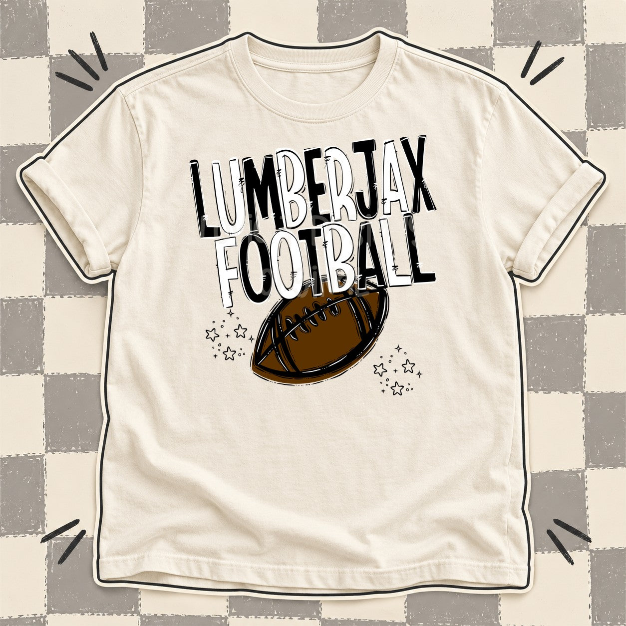 Team Go Football Mascots Lumberjax Black White design