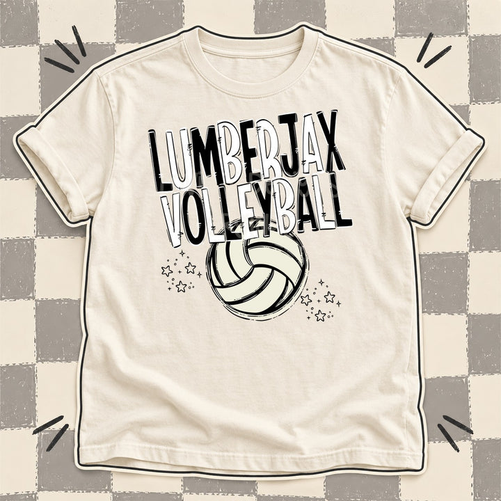 Lumberjax Black White Team Go Volleyball Mascots DTF transfer mockup