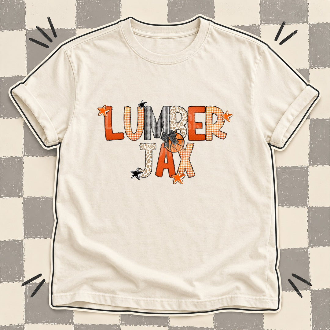 Lumberjax Mixed Doodle Basketball Mascots – Hoops Houndstooth DTF transfer mockup