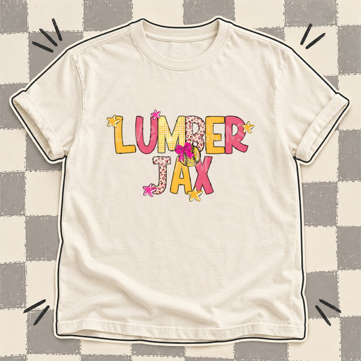 Lumberjax Mixed Doodle Softball Mascots – Stitched Softball DTF transfer mockup