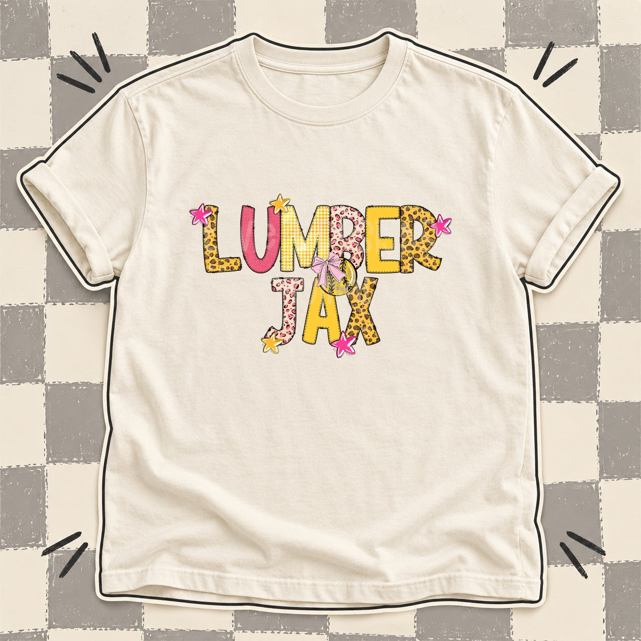 Mixed Doodle Softball Mascots – Sunshine Leopard Lumberjax design