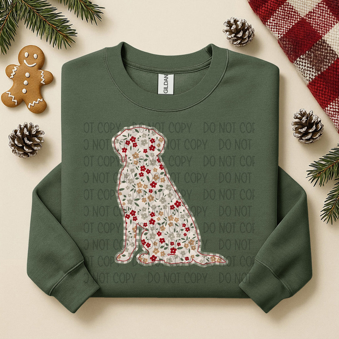 LABRADOR CHRISTMAS FLORAL