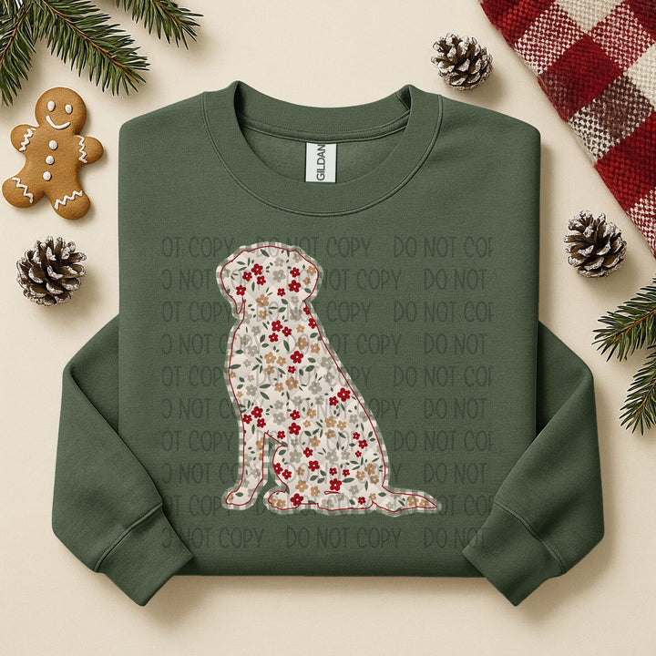 LABRADOR CHRISTMAS FLORAL