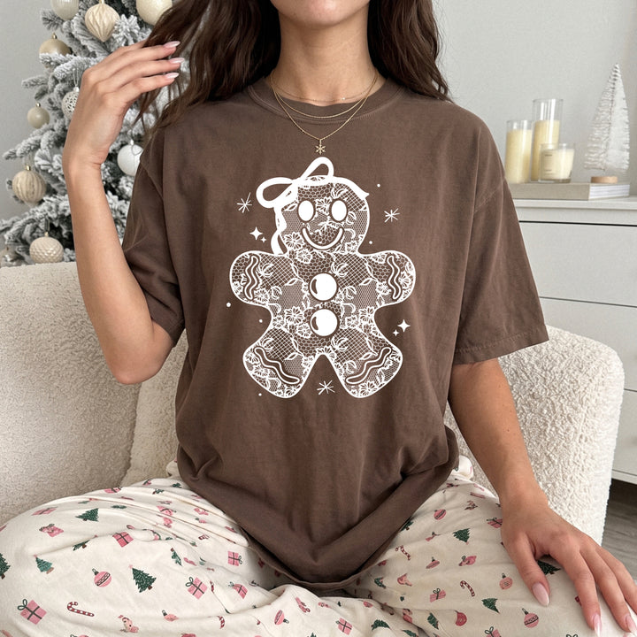 Lace Gingerbread (White) DTF transfer – mockup