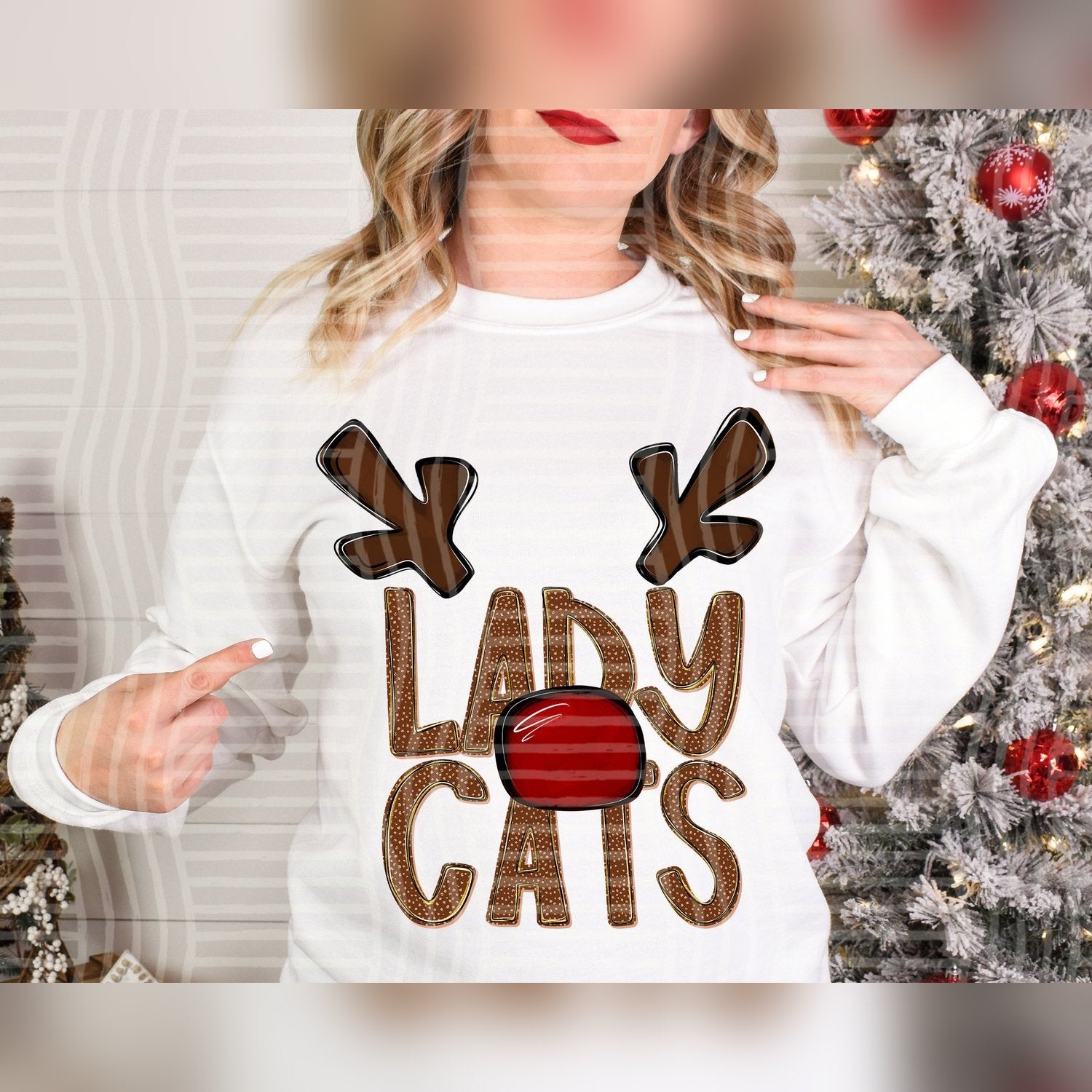 Deer Antler Mascots Lady Cats design