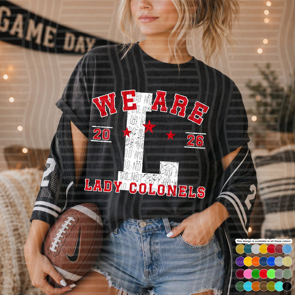 Varsity Initials White Outline Mascots Lady Colonels design