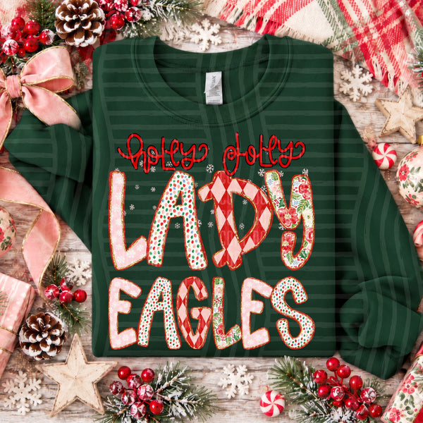 Holly Jolly Confetti Mascots Lady Eagles design