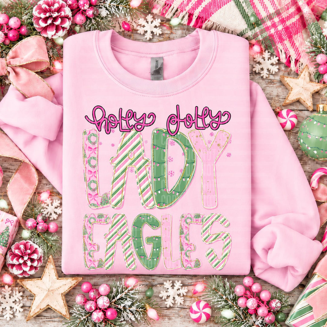 Lady Eagles Holly Jolly Mistletoe Magic Mascots DTF transfer