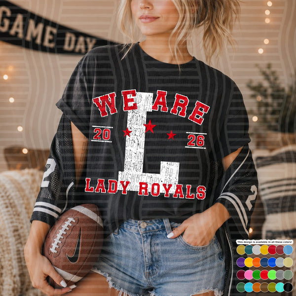 Varsity Initials White Outline Mascots Lady Royals design