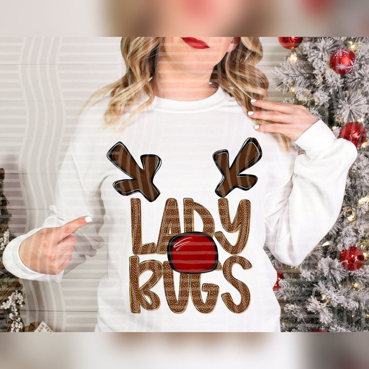 Ladybugs Deer Antler Mascots DTF transfer