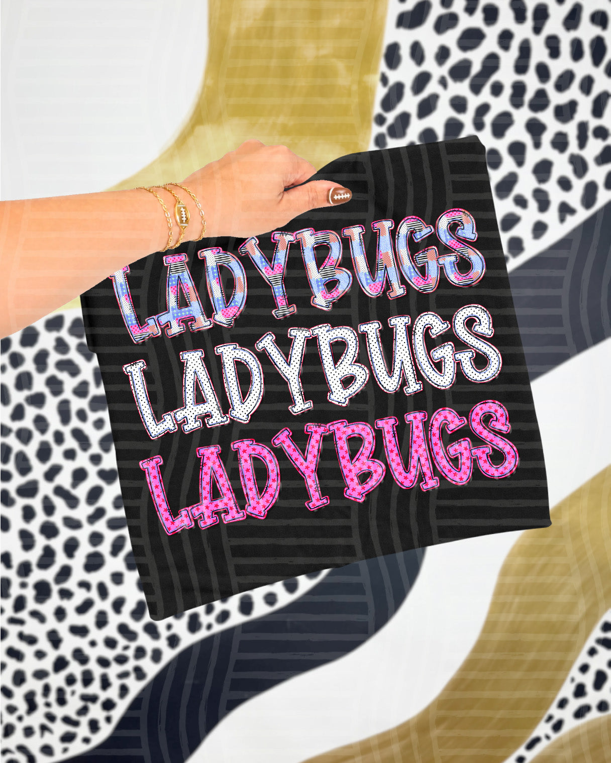 Dolly Tri Stacked Mascots Ladybugs design