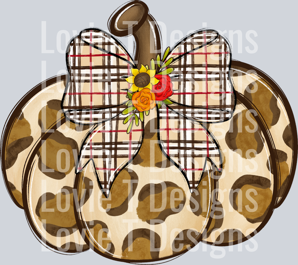 Leopard Pumpkin with Bow