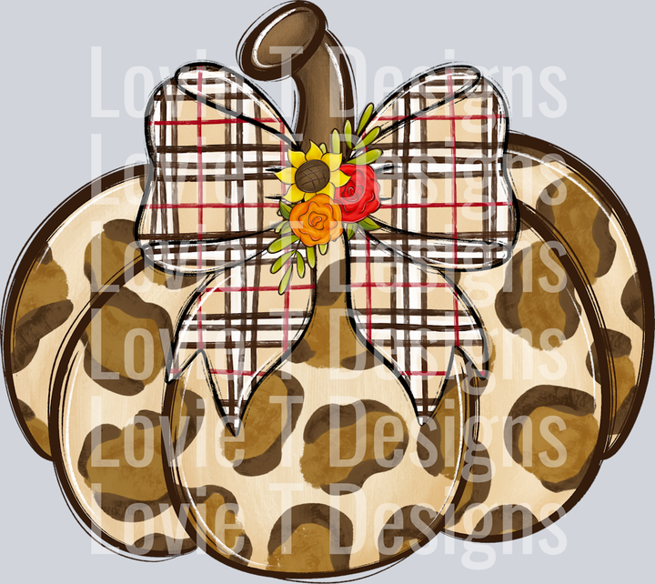 Leopard Pumpkin with Bow
