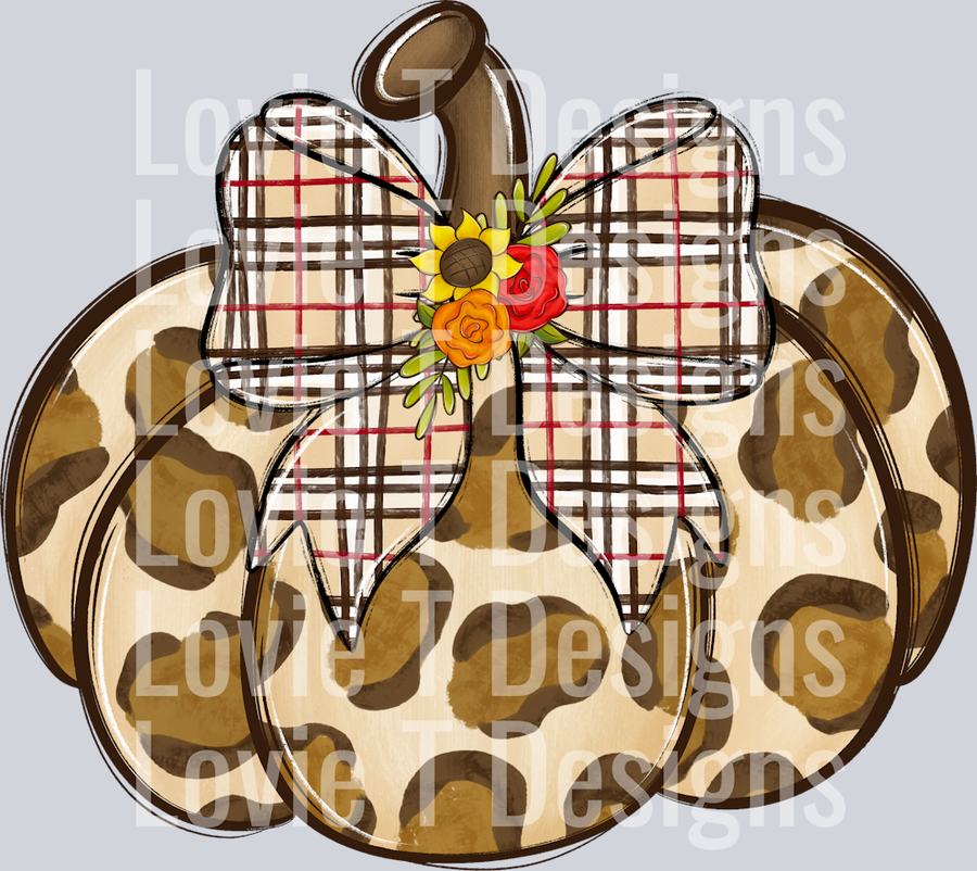 Leopard Pumpkin with Bow