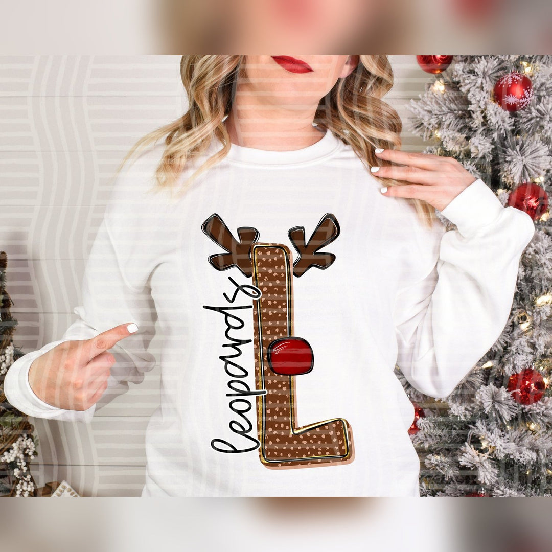 Leopards Deer Antler Initial Mascots DTF transfer