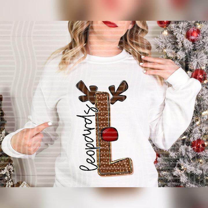 Leopards Deer Antler Initial Mascots DTF transfer