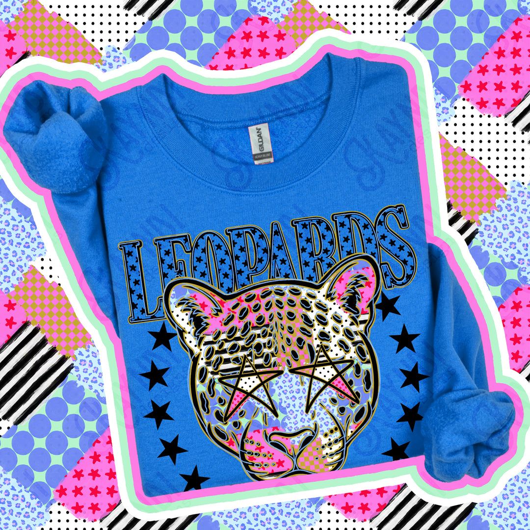 Leopards Patchwork Varsity Stars mascot DTF transfer