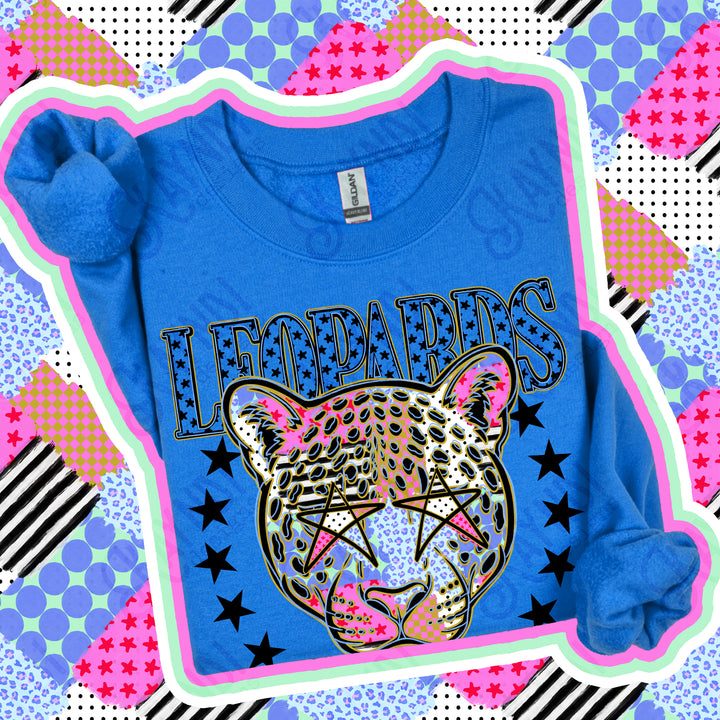 Leopards Patchwork Varsity Stars mascot DTF transfer