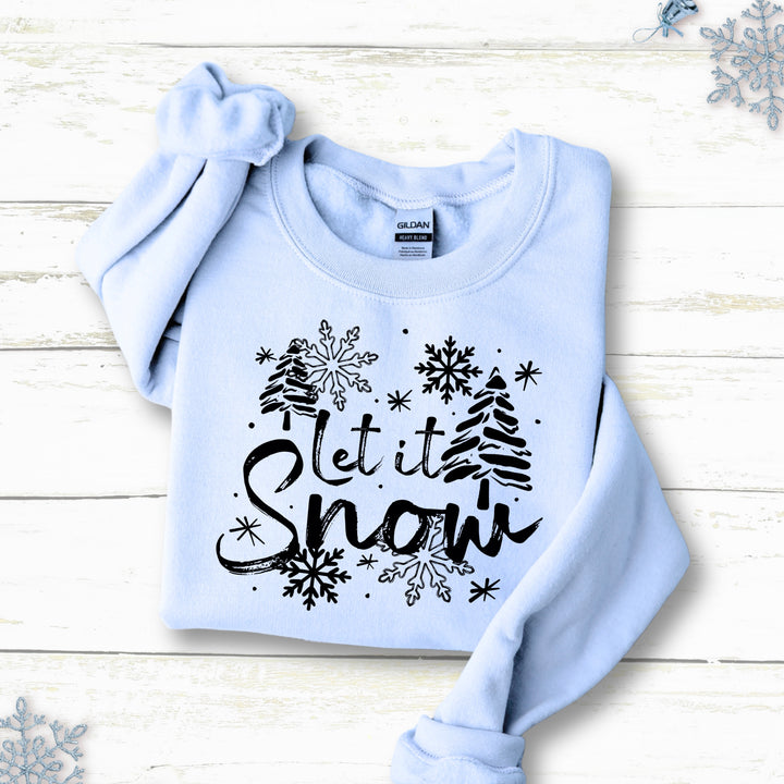 Let It Snow Trees (Black) DTF transfer – mockup