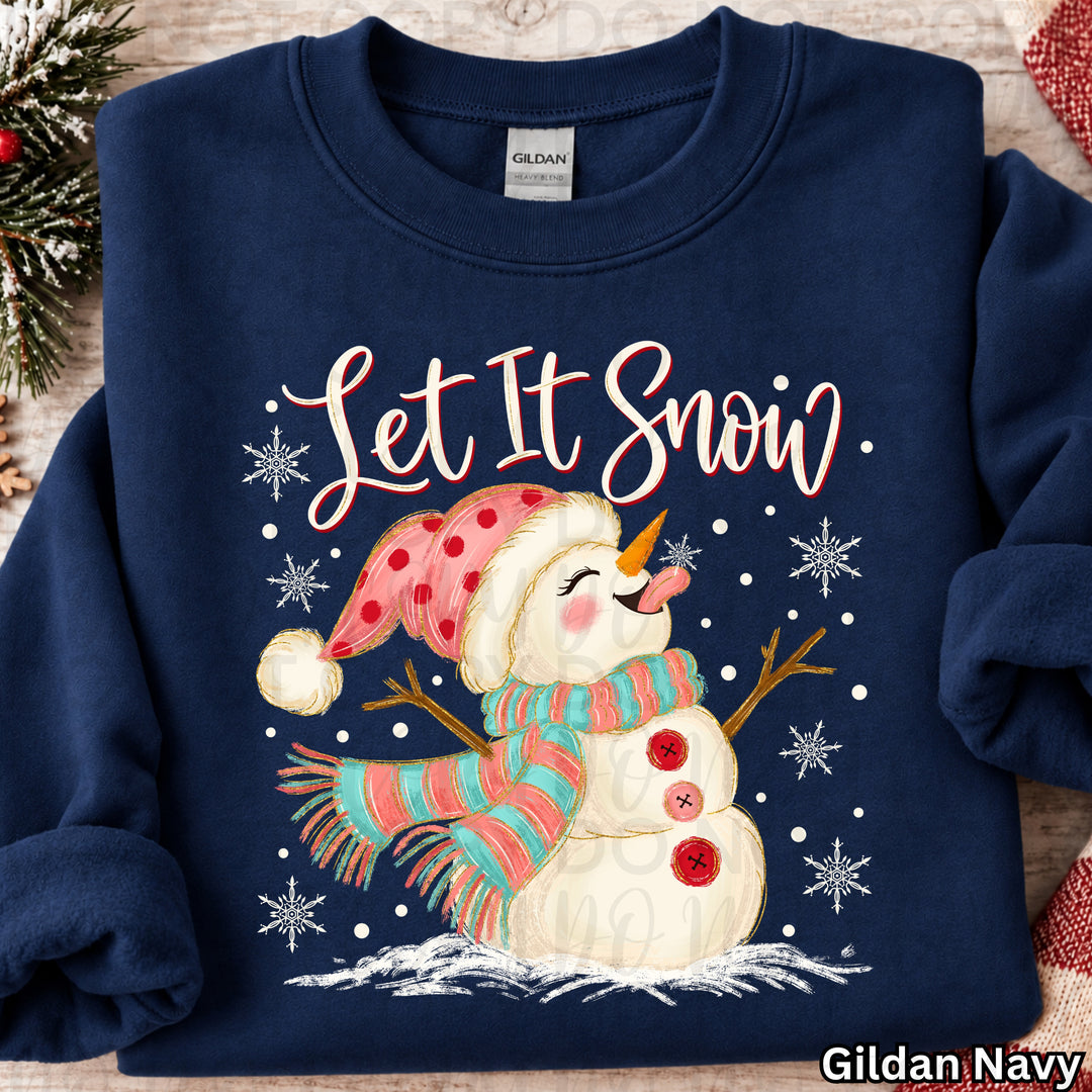 Let It Snow Snowman Christmas DTF transfer mockup