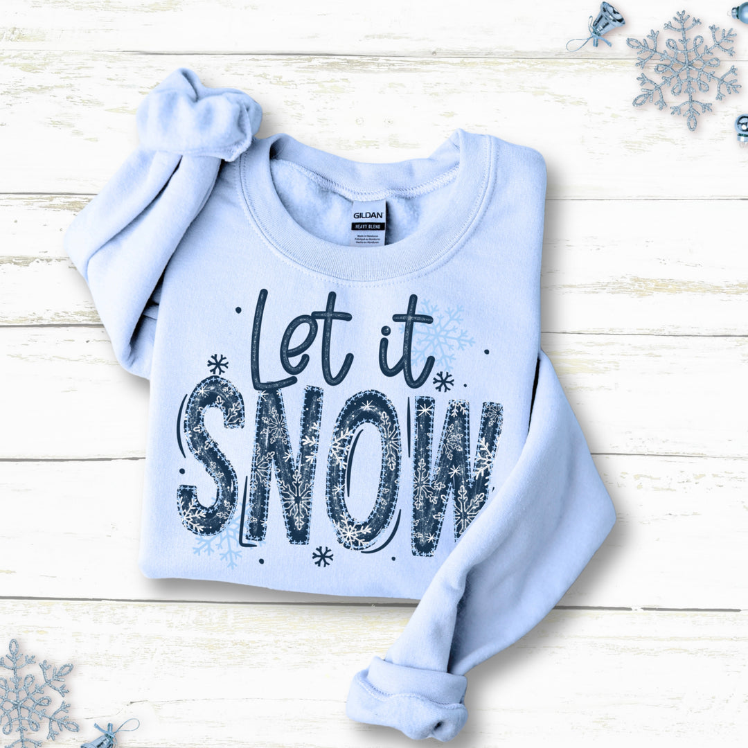 Let It Snow (Navy) DTF transfer – mockup