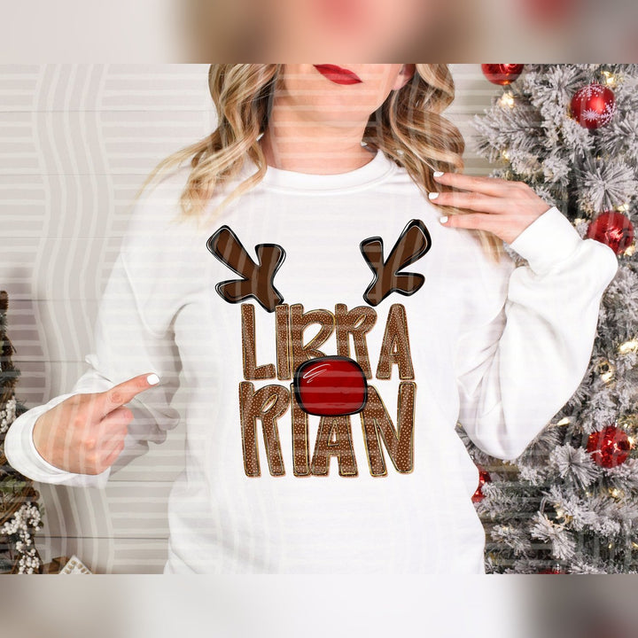 Librarian Deer Antler School Staff DTF transfer