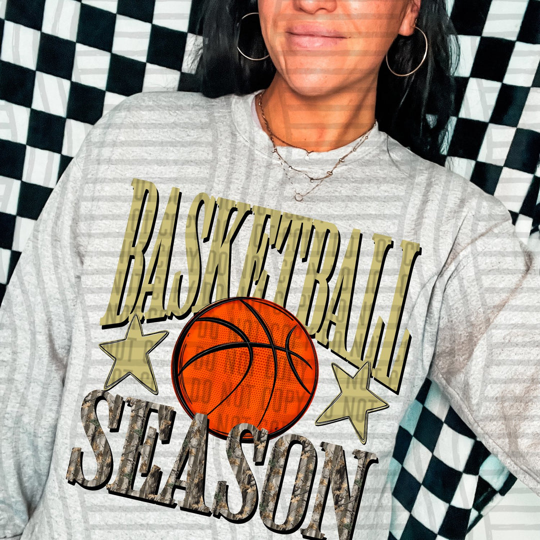 Light Gold Basketball Season DTF transfer