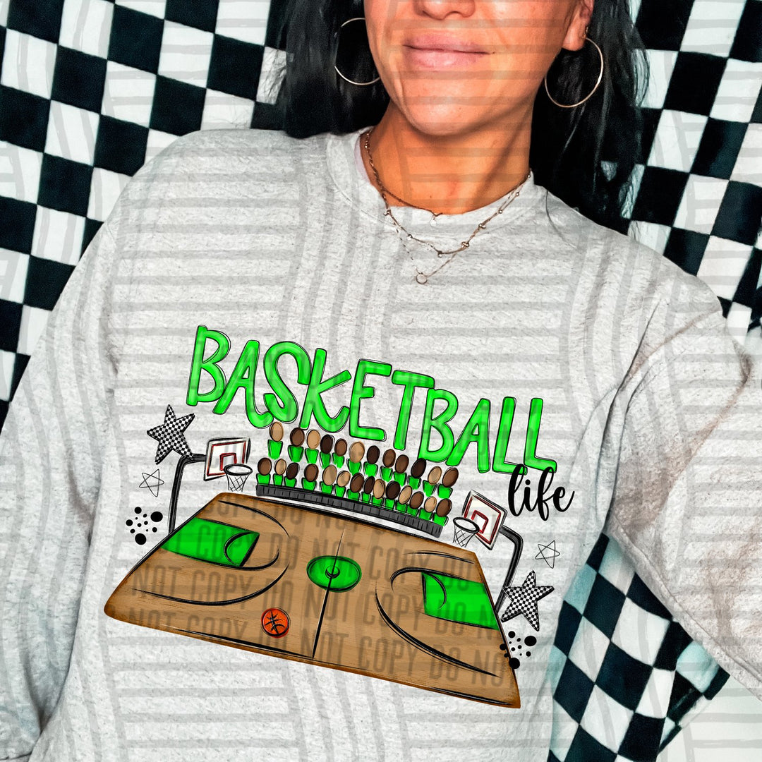 Lime Basketball Life DTF transfer