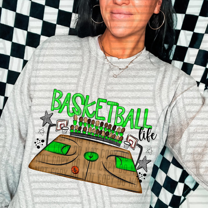 Lime Basketball Life DTF transfer