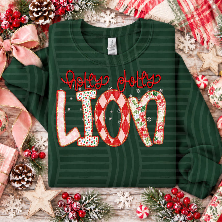 Lion Holly Jolly Confetti Mascots DTF transfer