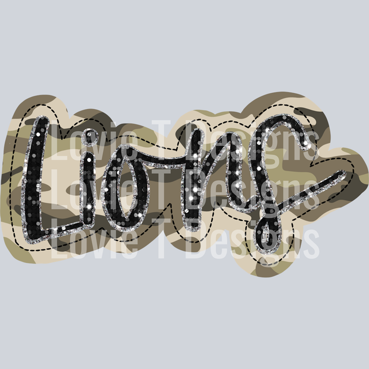 Lions Camo Applique – DTF Transfer – product image