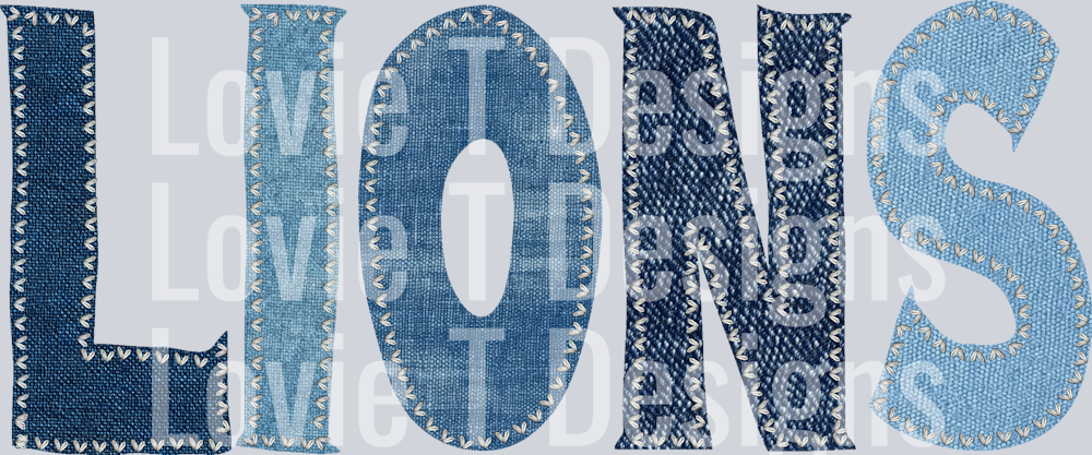 Lions Denim Patch Stitch