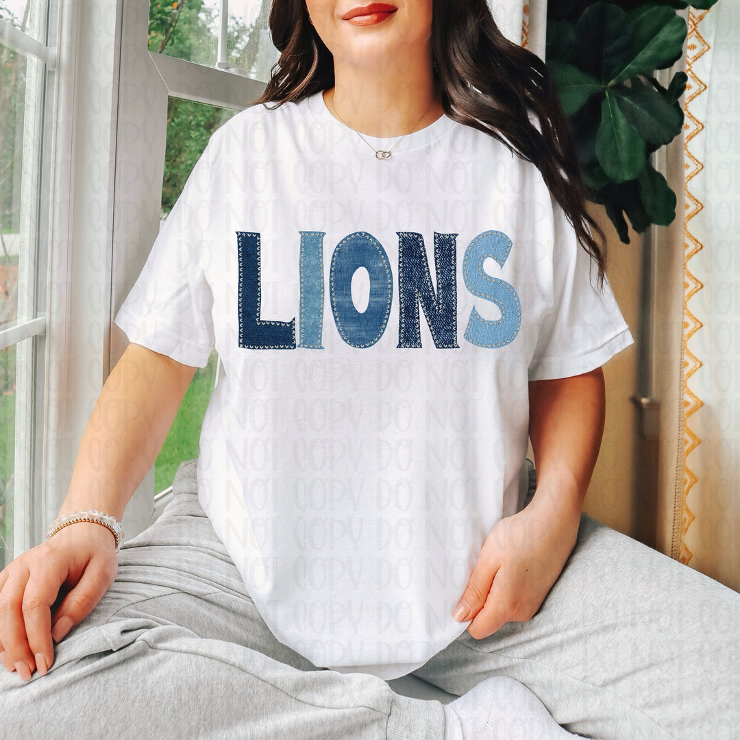 LIONS DENIM PATCH STITCH