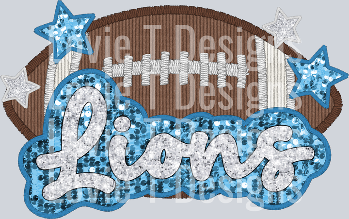Lions Football Faux Applique