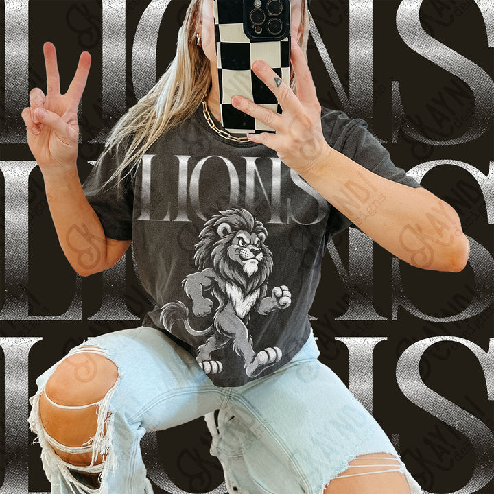 Halftone Mascots Lions DTF transfer mockup