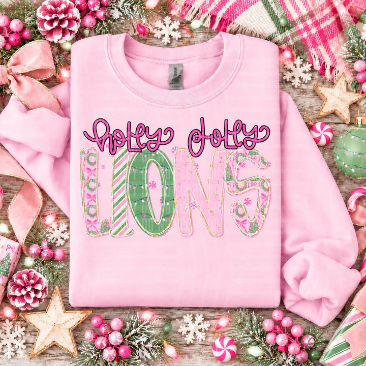 Lions Holly Jolly Mistletoe Magic Mascots DTF transfer