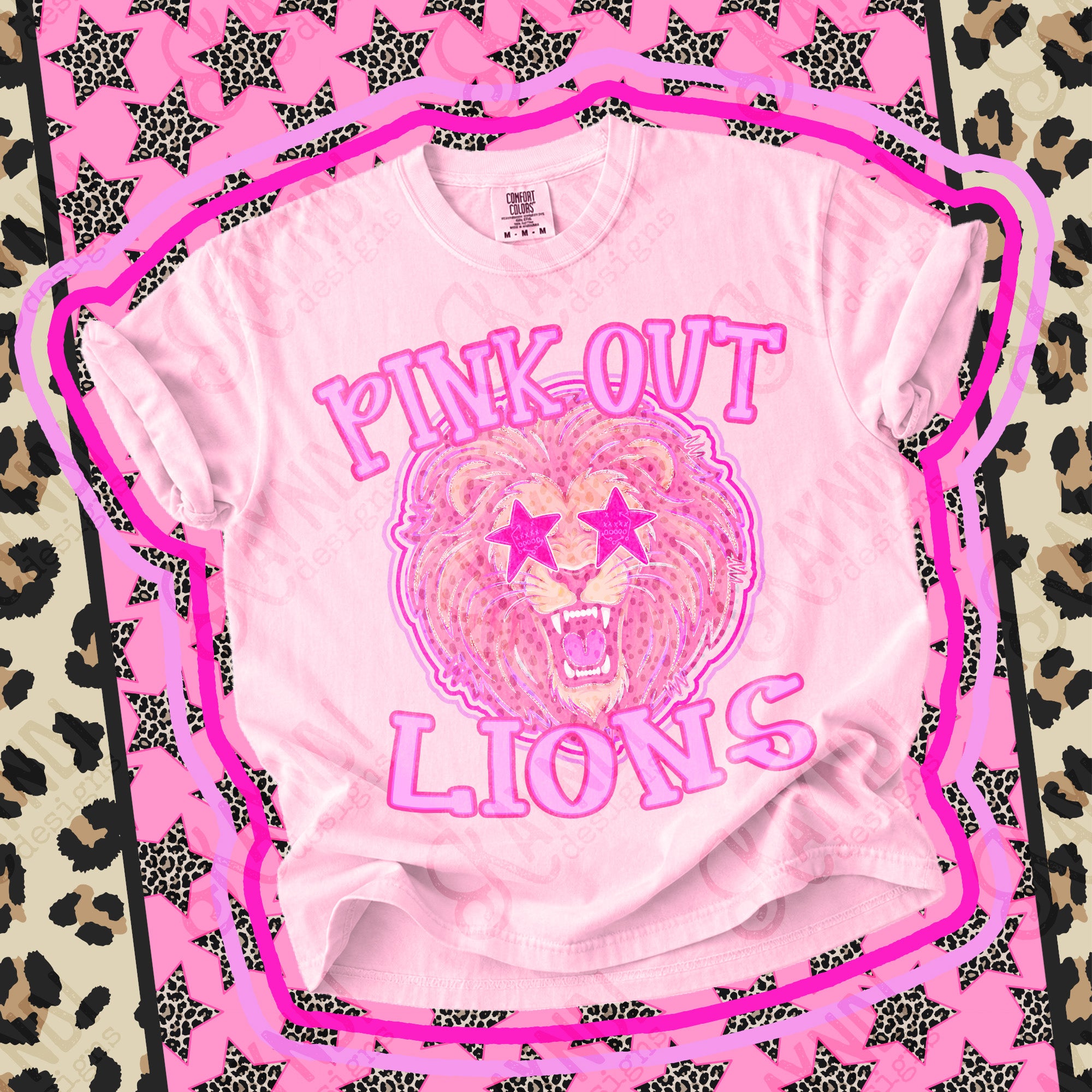 Pink Out Mascots Lions mockup